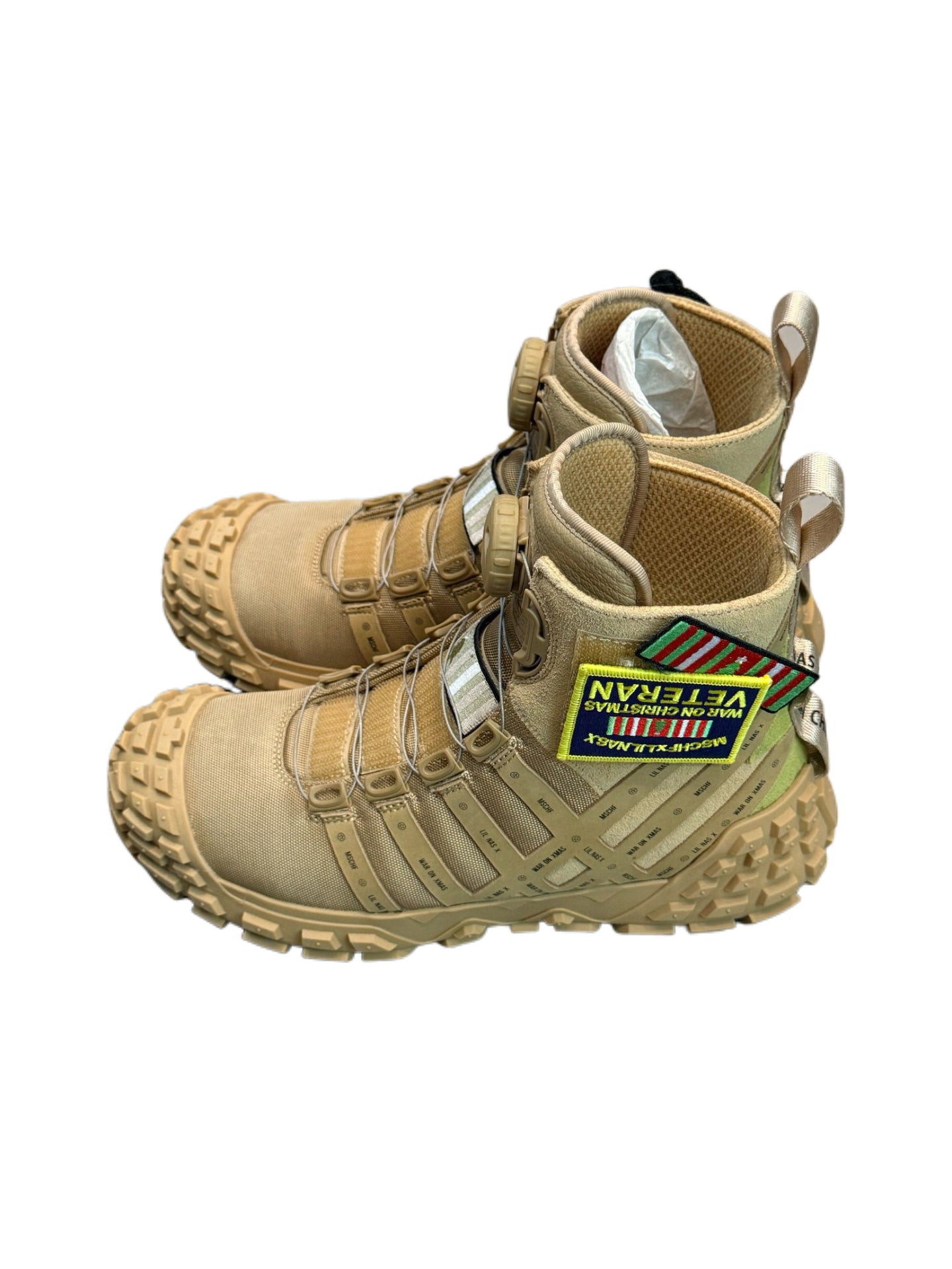 MSCHF x Lil Nas X Desert Tactical Boots Veteran War on Christmas High Top Rare Boots Size 44