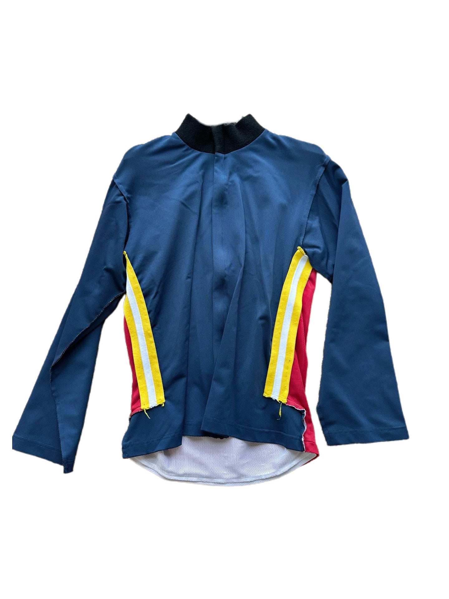 Comme des Garçons SHIRT Deconstructed Track Jacket Red Blue Layered Jersey Hybrid Size M Rare