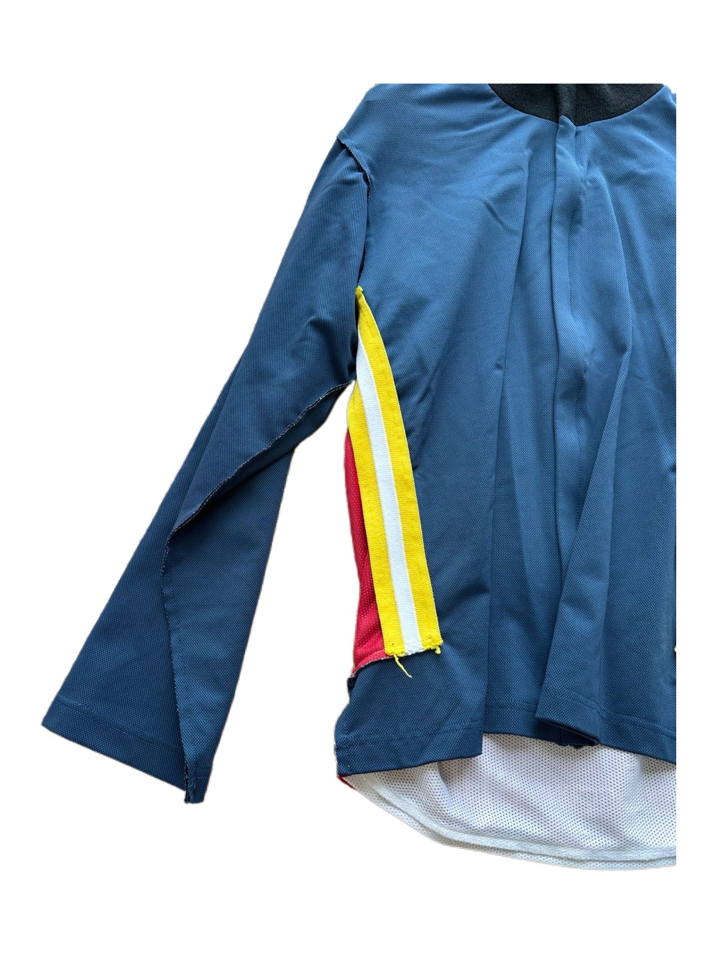 Comme des Garçons SHIRT Deconstructed Track Jacket Red Blue Layered Jersey Hybrid Size M Rare