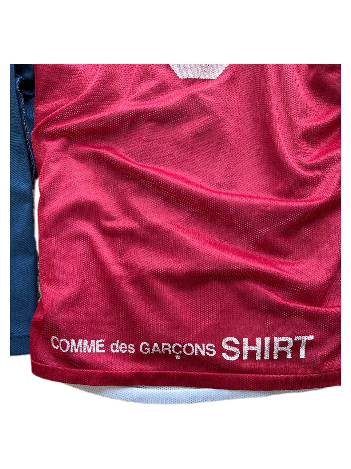 Comme des Garçons SHIRT Deconstructed Track Jacket Red Blue Layered Jersey Hybrid Size M Rare