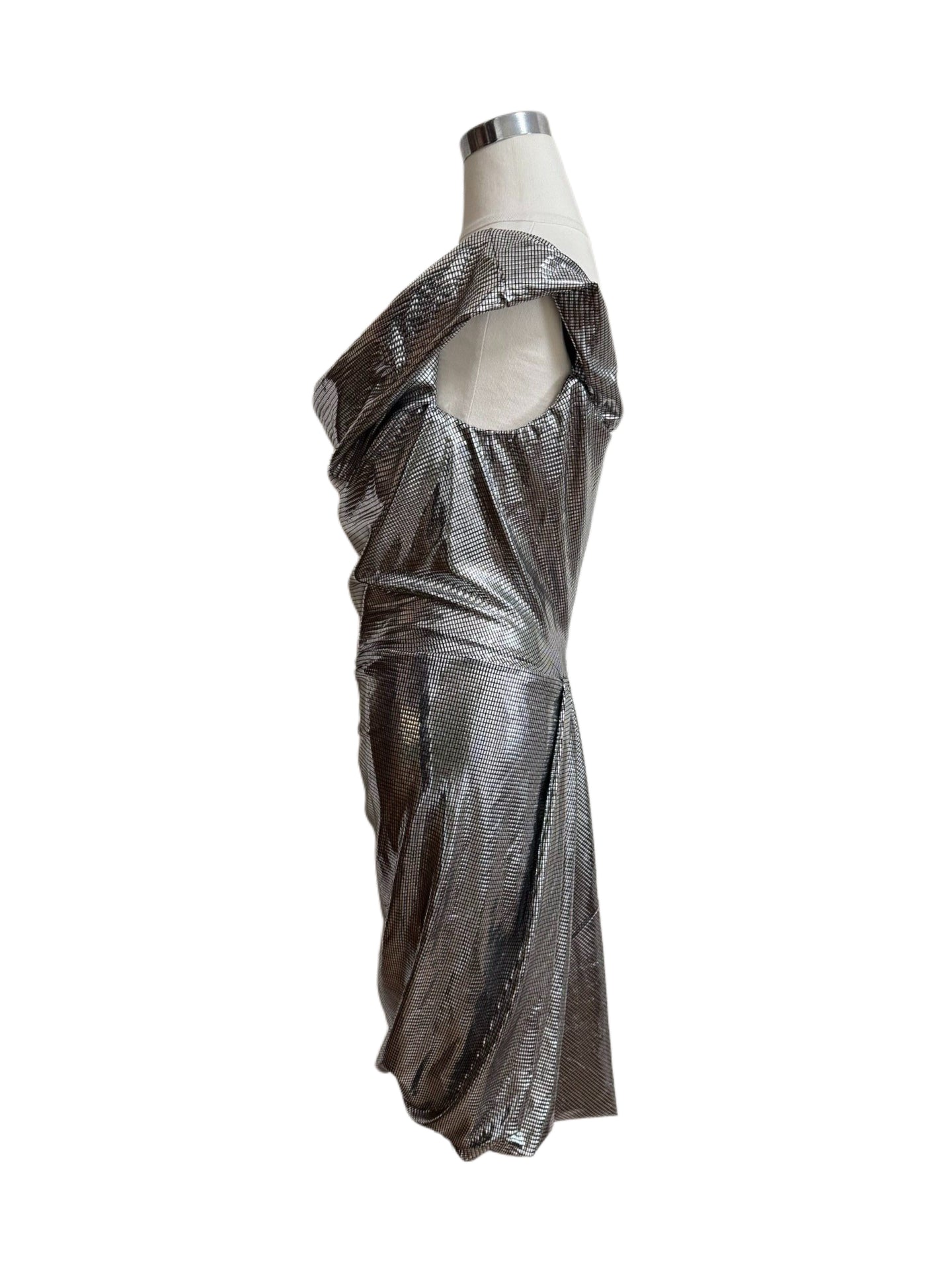 Vivienne Westwood Red Label Metallic Silver Corset Dress Draped Evening Gown Rare Size L