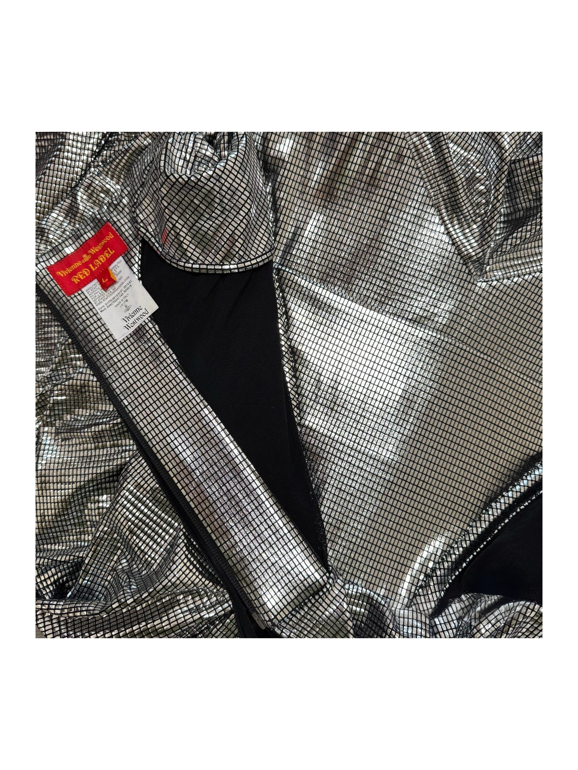 Vivienne Westwood Red Label Metallic Silver Corset Dress Draped Evening Gown Rare Size L