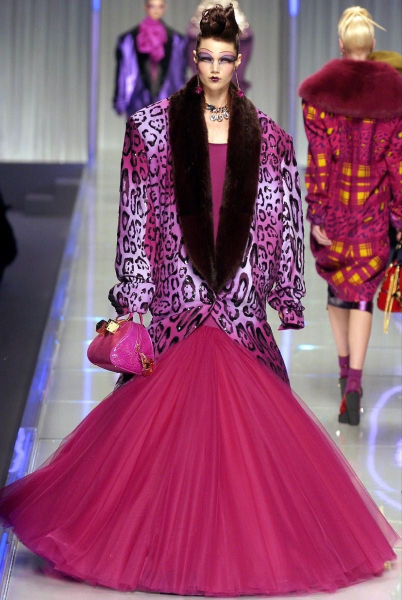 Christian Dior by John Galliano Vintage Purple Leopard Boston Bag – Dice Charm Graphic Archive Handbag