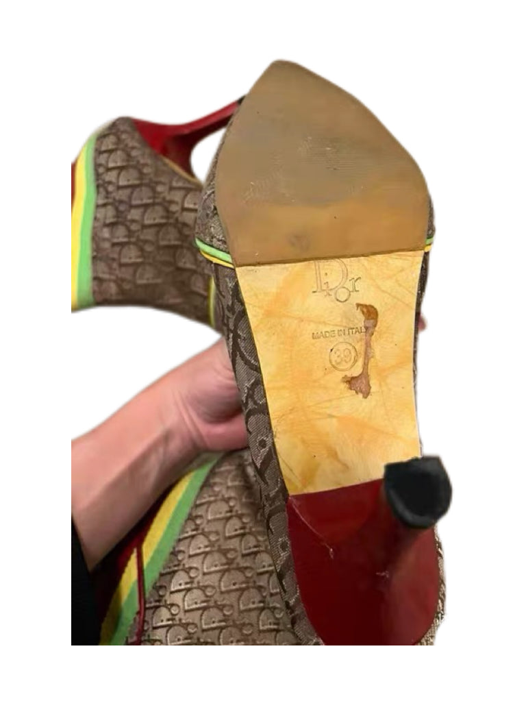 Christian Dior by John Galliano Rasta Monogram Knee-High Boots – Rare Y2K Archive Heels