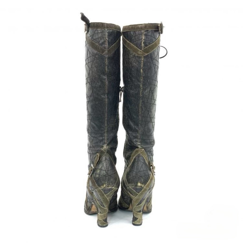 Christian Dior by John Galliano Lace-Up Knee-High Boots – Rare Runway Military Archive
