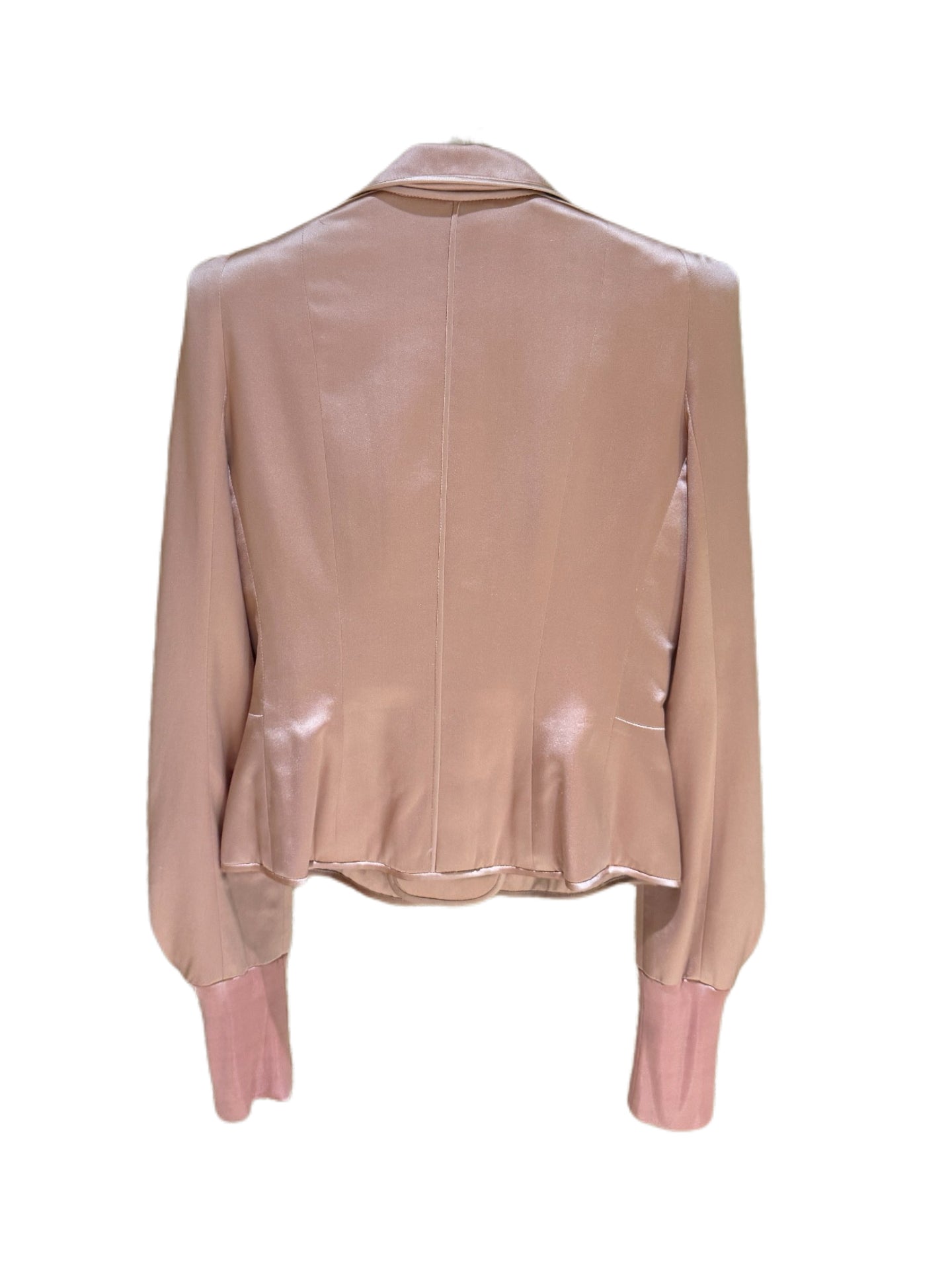 Yves Saint Laurent Rive Gauche Fall 2004 Runway Pink Silk Mandarin Frog Closure Jacket