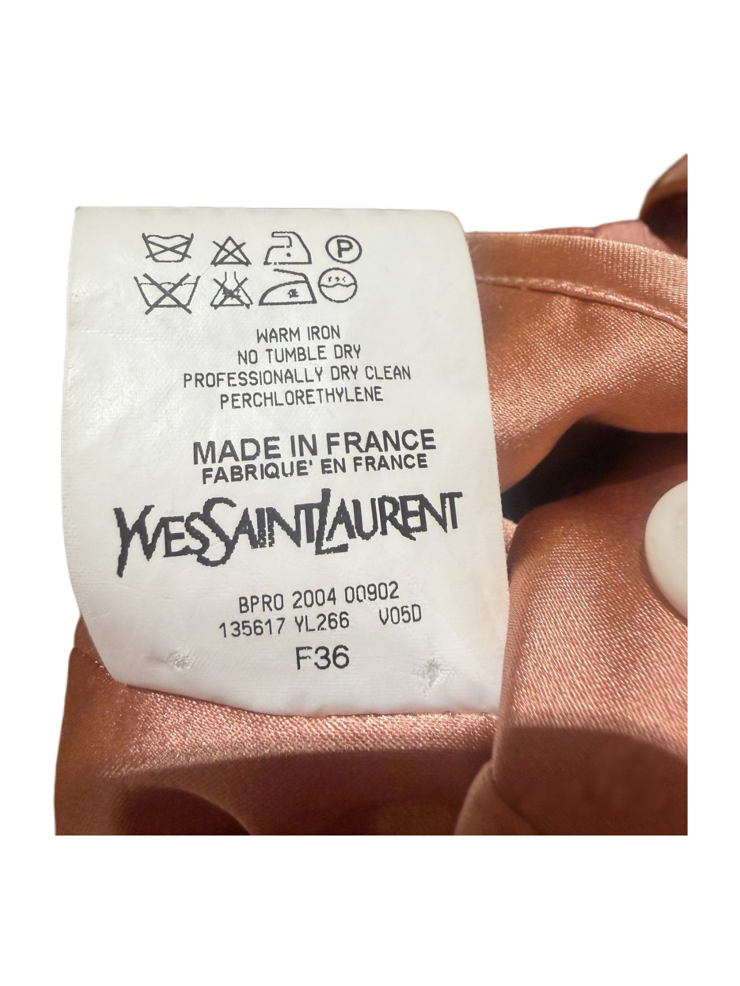 Yves Saint Laurent Rive Gauche Fall 2004 Runway Pink Silk Mandarin Frog Closure Jacket