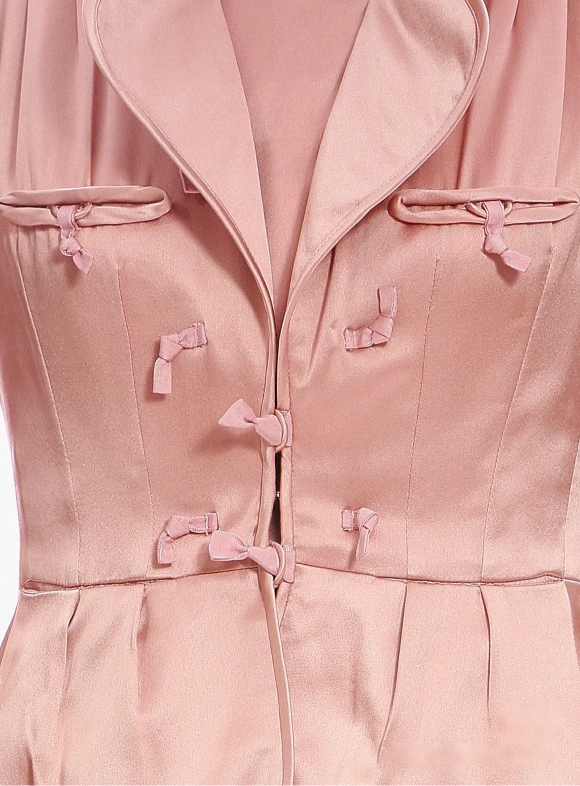 Yves Saint Laurent Rive Gauche Fall 2004 Runway Pink Silk Mandarin Frog Closure Jacket