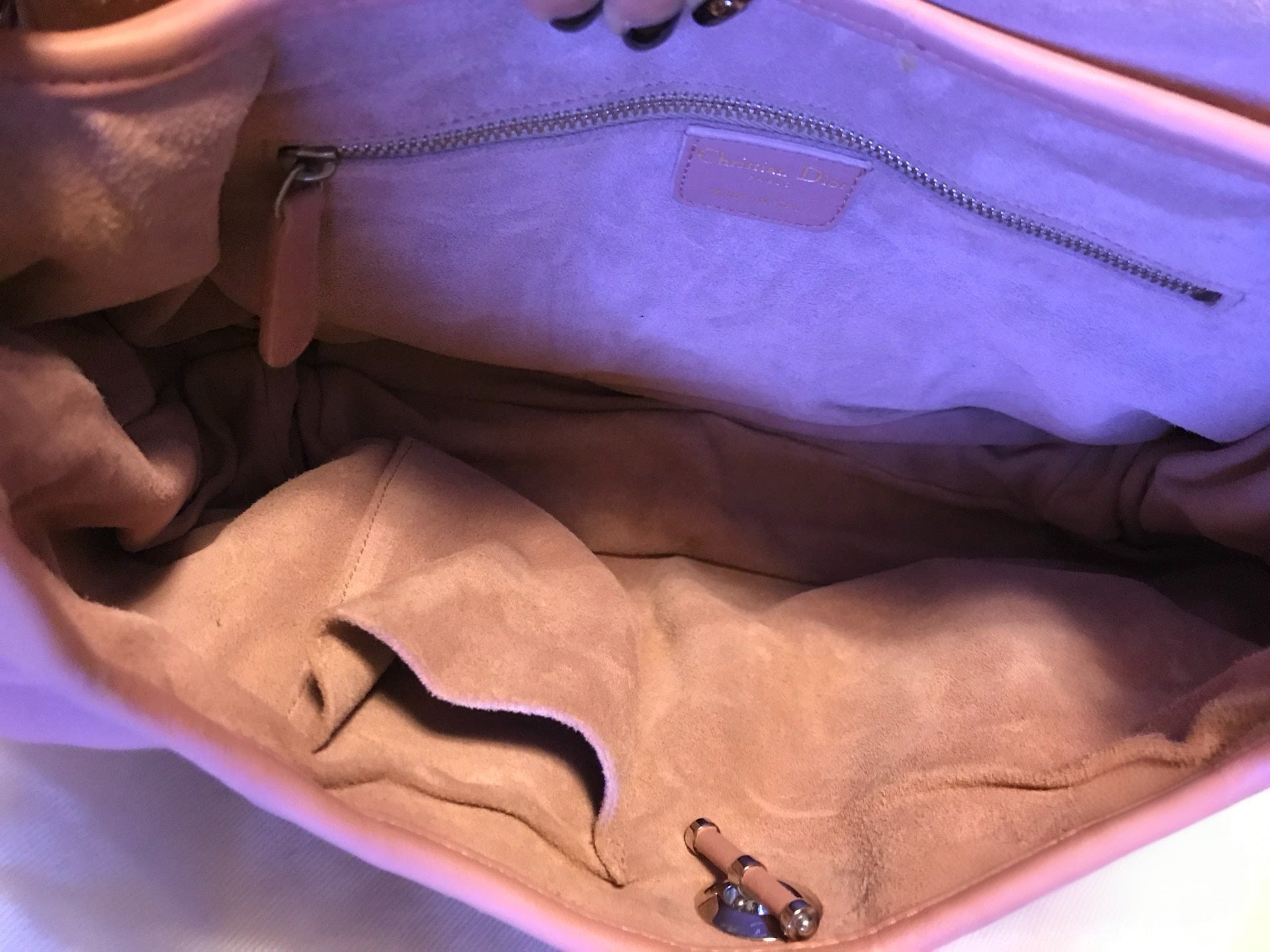 Christian Dior Galliano Era Pink Leather Chain Bag – Sculptural Hardware Shoulder Bag with Ring Lock