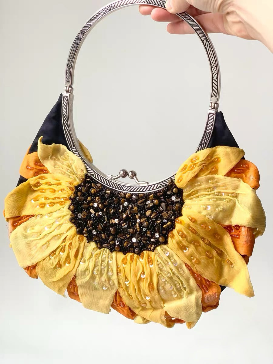 Valentino Runway Floral Beaded Evening Bag – Couture Archive Embellished Metal Frame Handbag