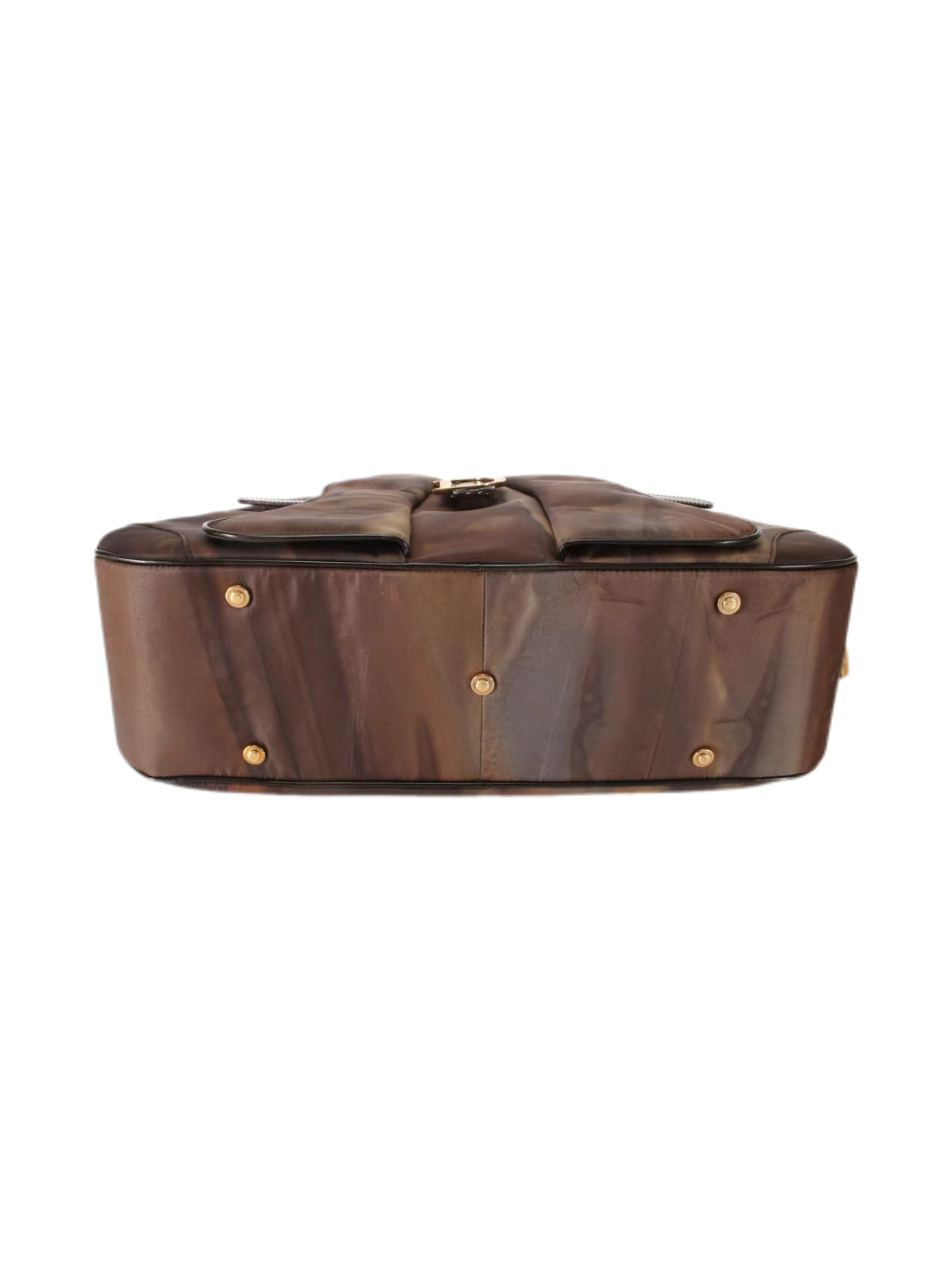 Christian Dior by John Galliano “Detective Bag” Limited Edition – Brown Marble Leather Large D Logo Handbag with Lock & Key