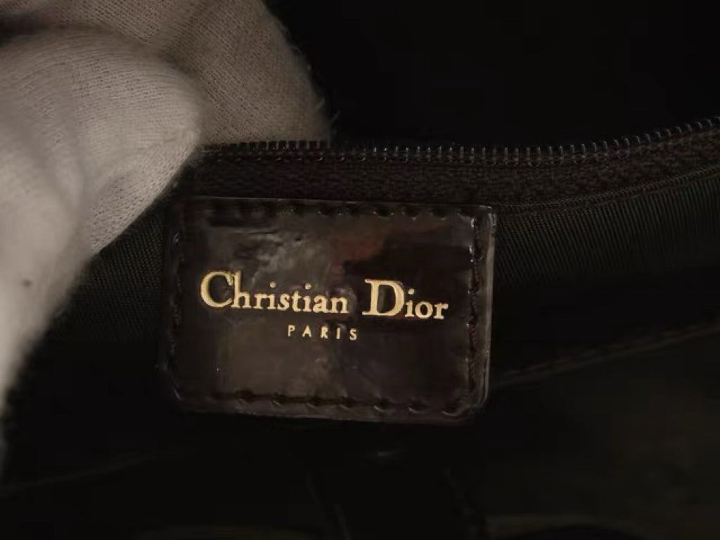 Christian Dior by John Galliano “Detective Bag” Limited Edition – Brown Marble Leather Large D Logo Handbag with Lock & Key