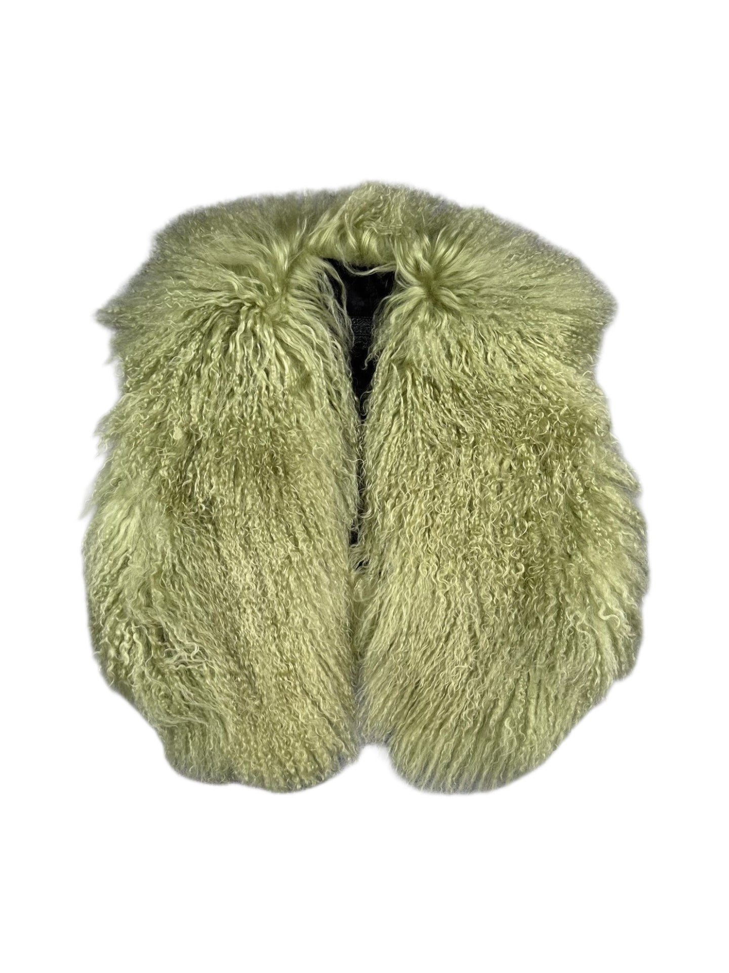 Chrome Hearts Moss Green Lamb Fur Jacket – Limited Edition Silver Hardware Cross Patch Archive Piece