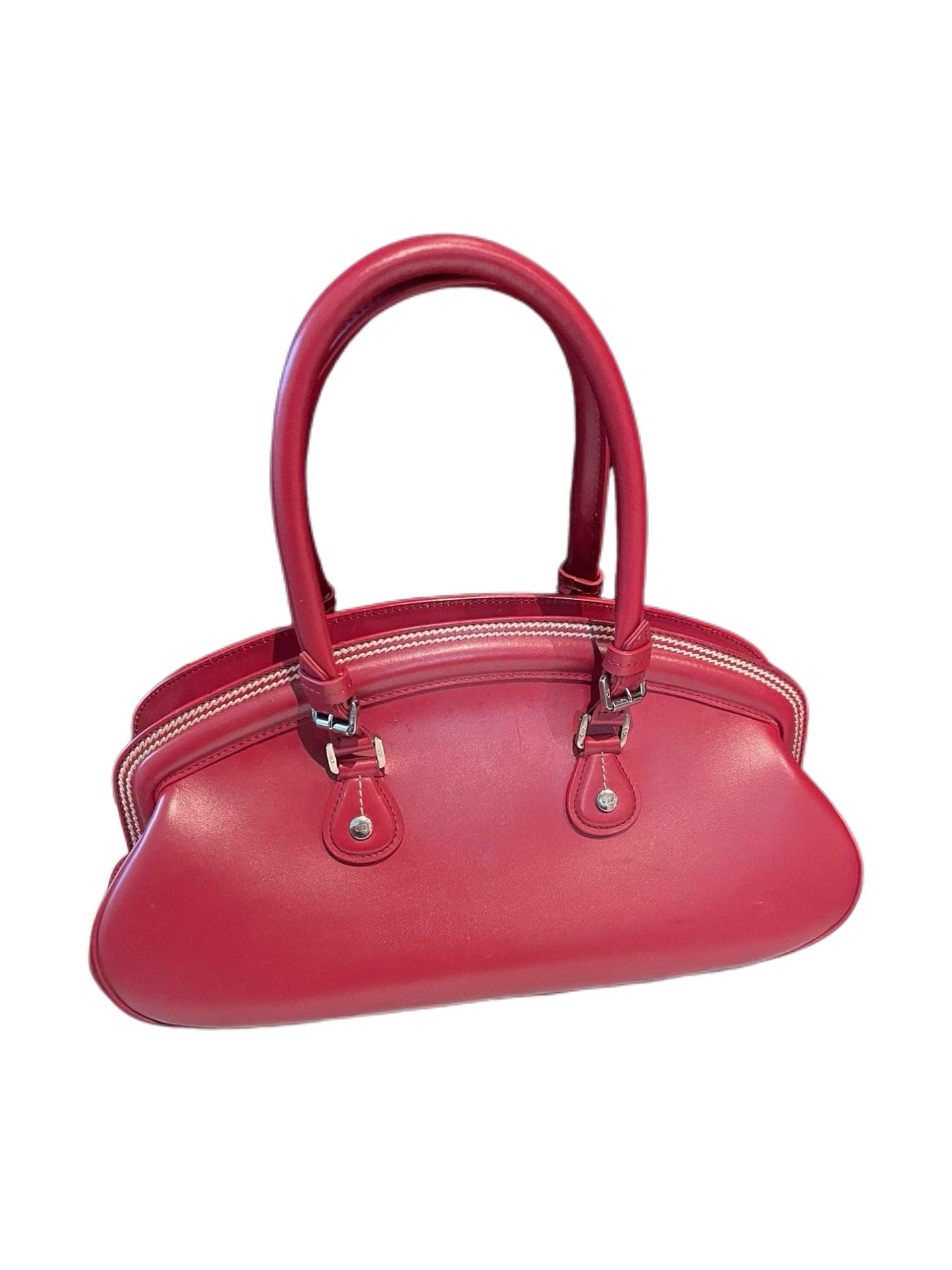 Christian Dior by John Galliano 2005 CD Pocket Detective Bag – Rare Red Leather Double Saddle Archive Piece