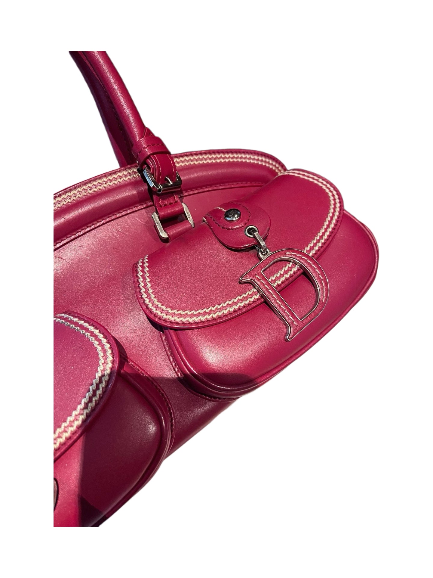 Christian Dior by John Galliano 2005 CD Pocket Detective Bag – Rare Red Leather Double Saddle Archive Piece
