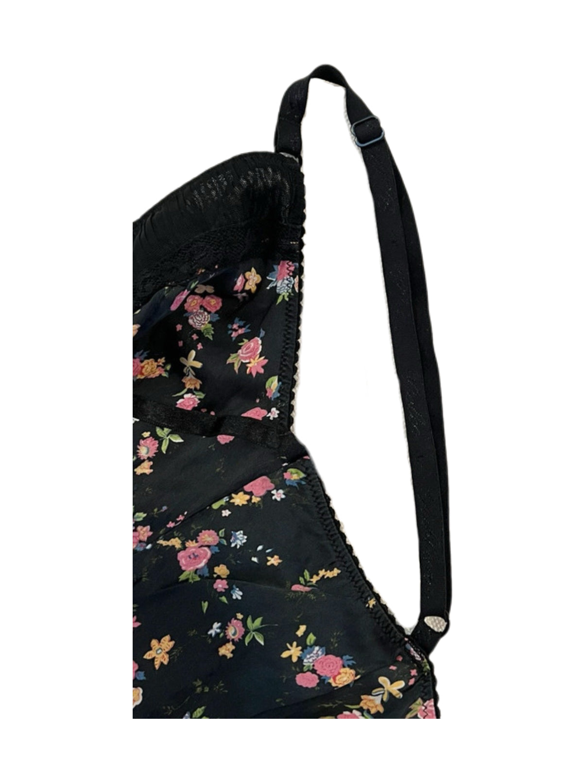 Dolce & Gabbana Vintage Floral Silk Lace Camisole Black Lingerie Top IT42