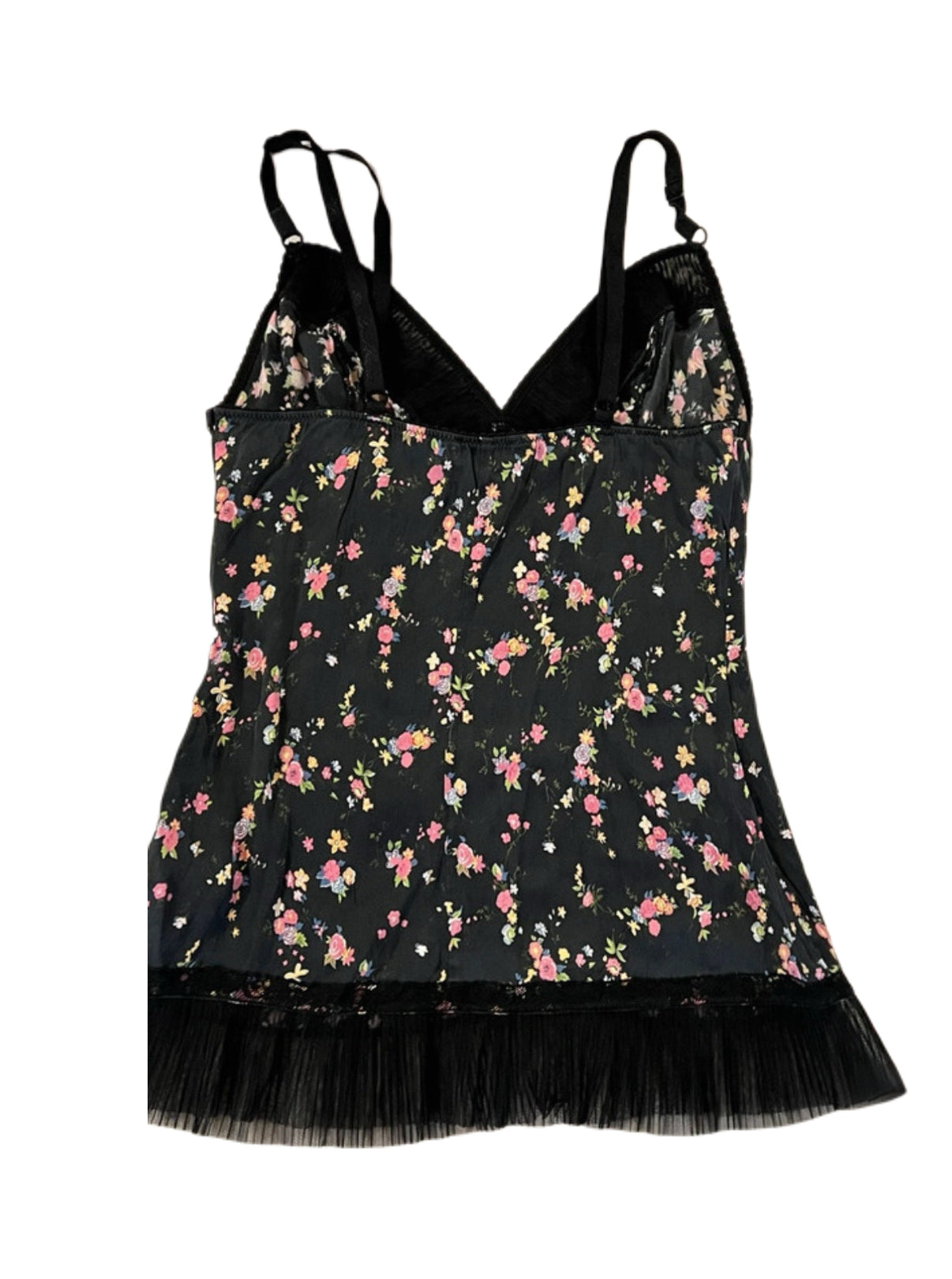 Dolce & Gabbana Vintage Floral Silk Lace Camisole Black Lingerie Top IT42