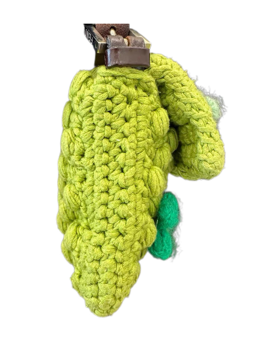 Fendi Vintage Floral Crochet Baguette Shoulder Bag