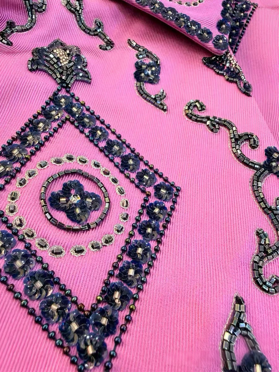 Christian Dior by John Galliano 2008 Cruise Runway Hand-Beaded Embroidered Silk Jacket