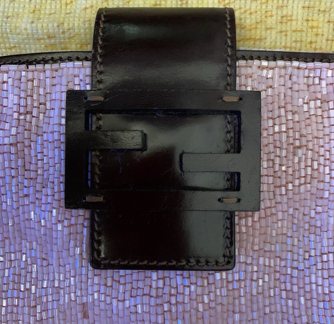 Fendi Vintage Pink Beaded Baguette Bag Sequin Embellished Rare Carrie Bradshaw SATC Style Shoulder Bag