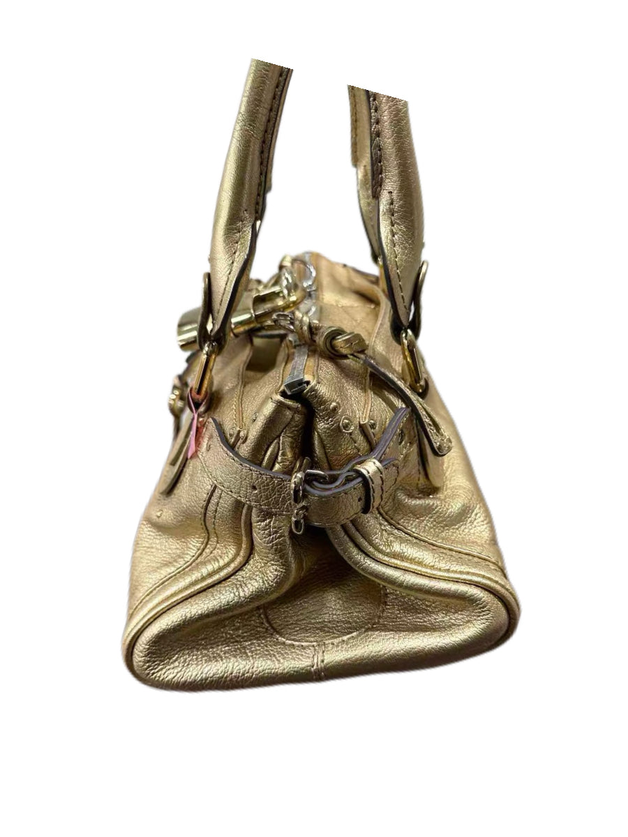 Chloé Paddington Gold Leather Bag Vintage Lock Padlock Shoulder Bag Rare Metallic Y2K Archive Piece