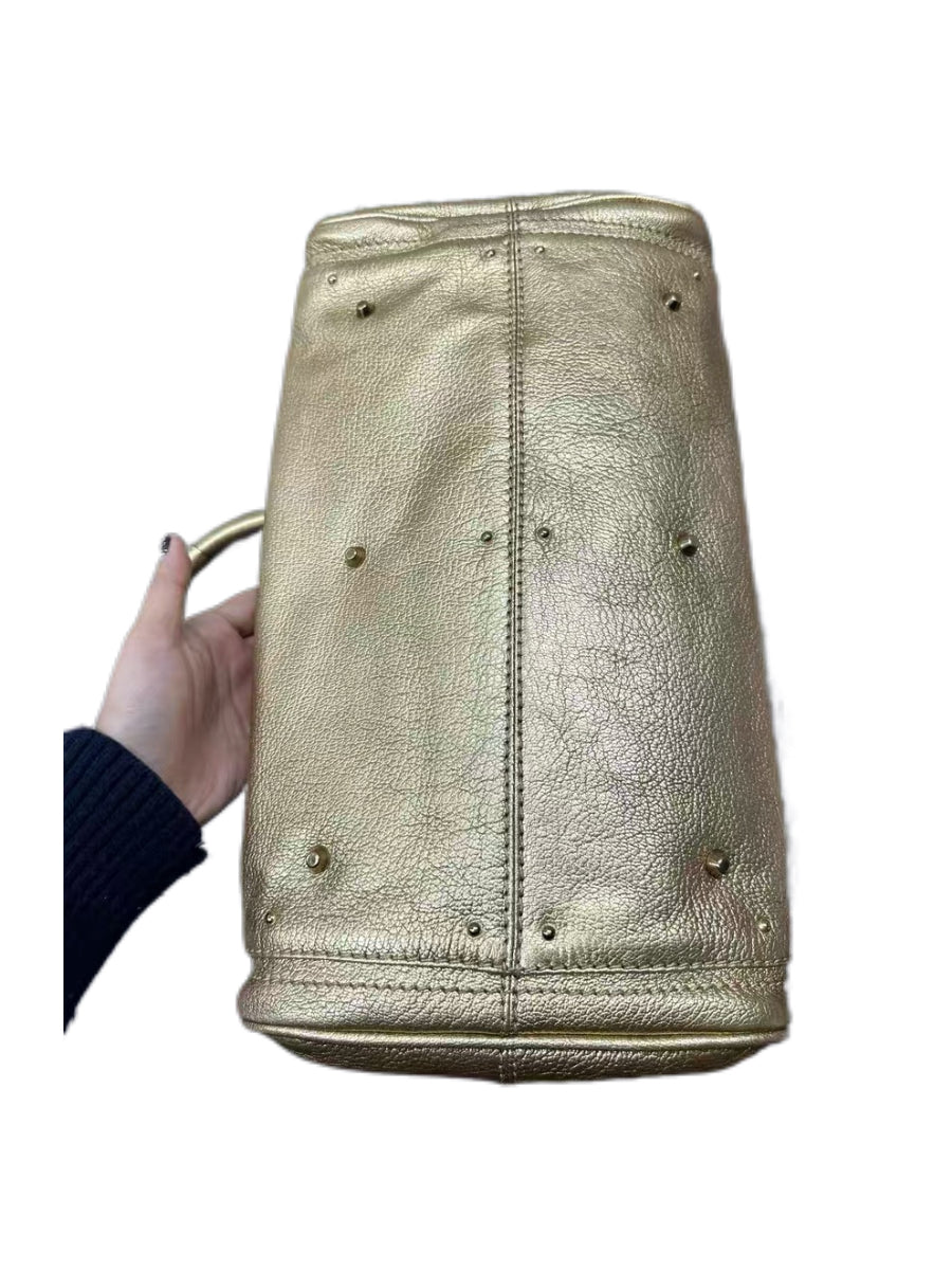Chloé Paddington Gold Leather Bag Vintage Lock Padlock Shoulder Bag Rare Metallic Y2K Archive Piece