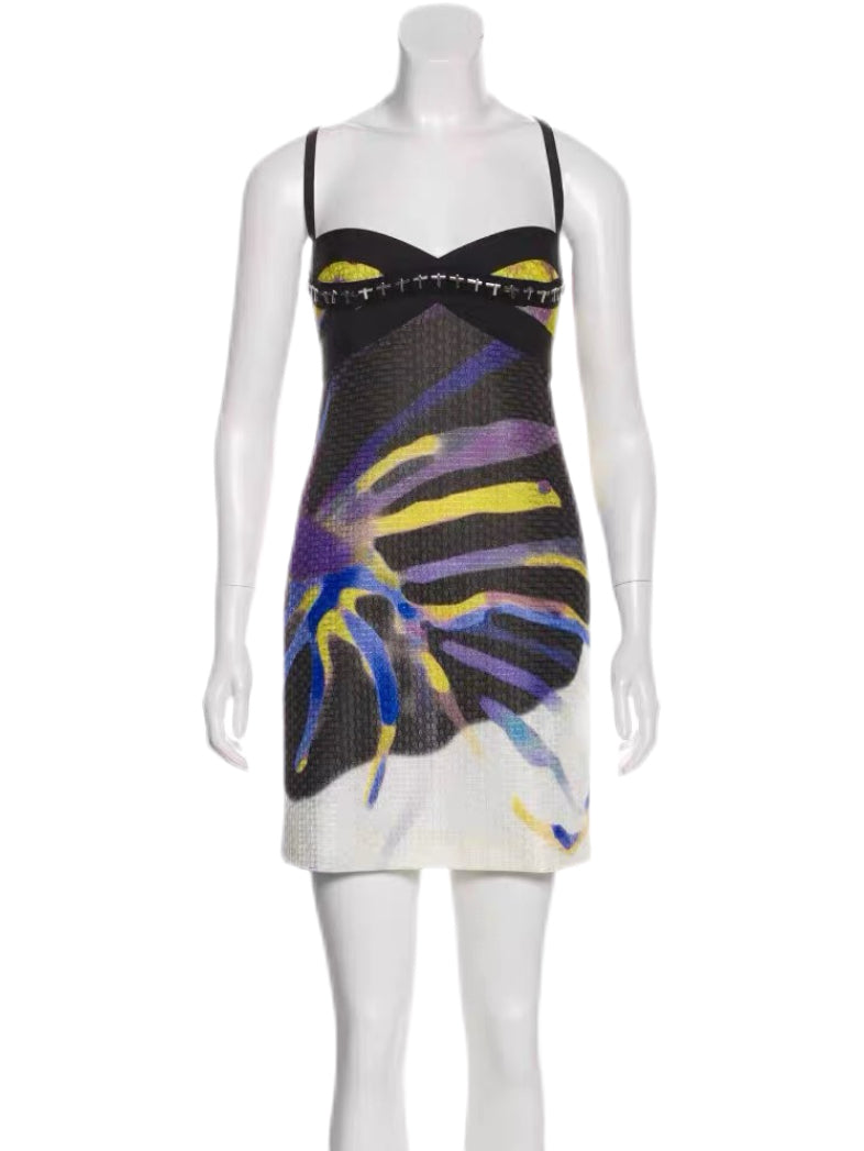 Versace Mainline Abstract Print Bustier Dress