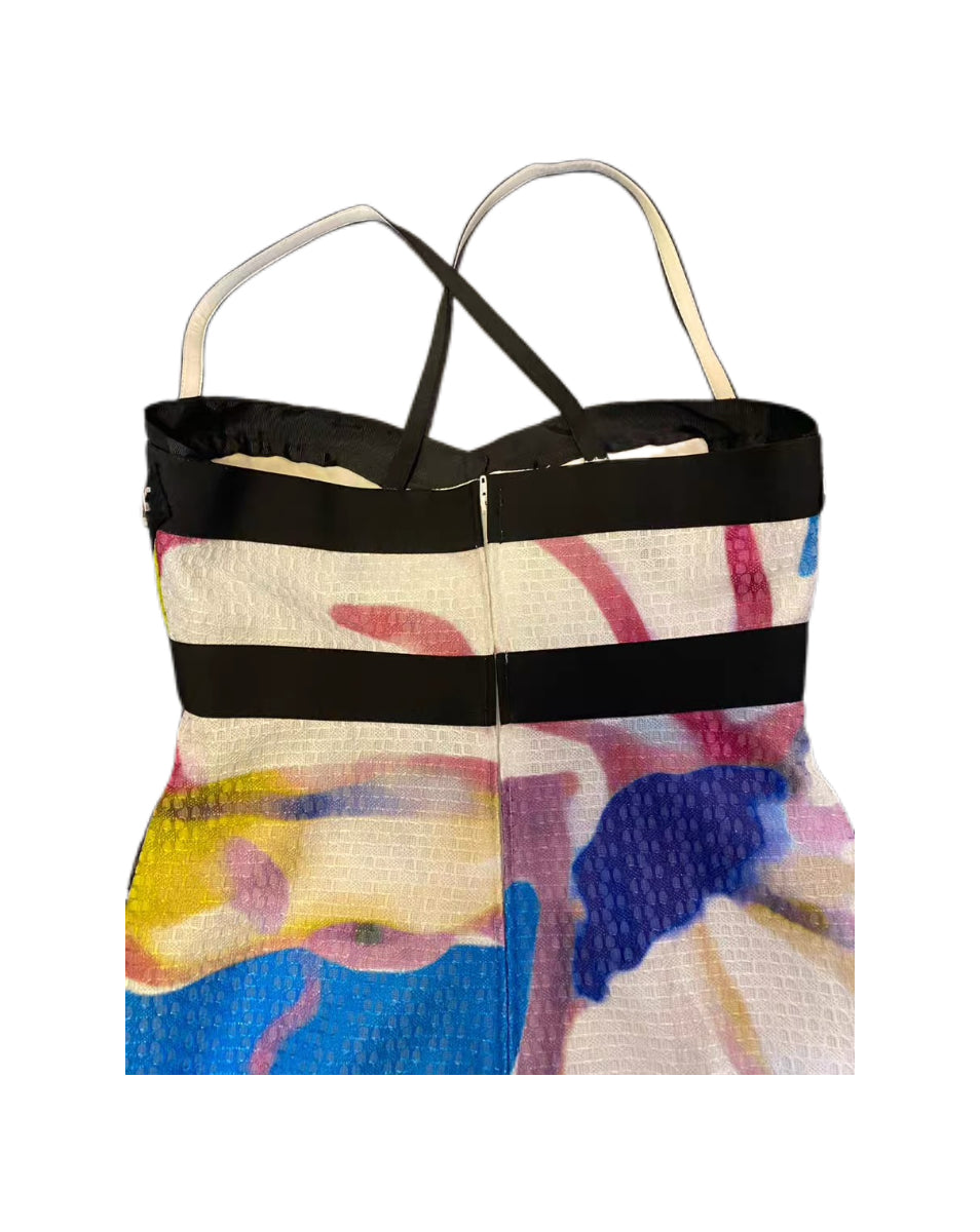 Versace Mainline Abstract Print Bustier Dress