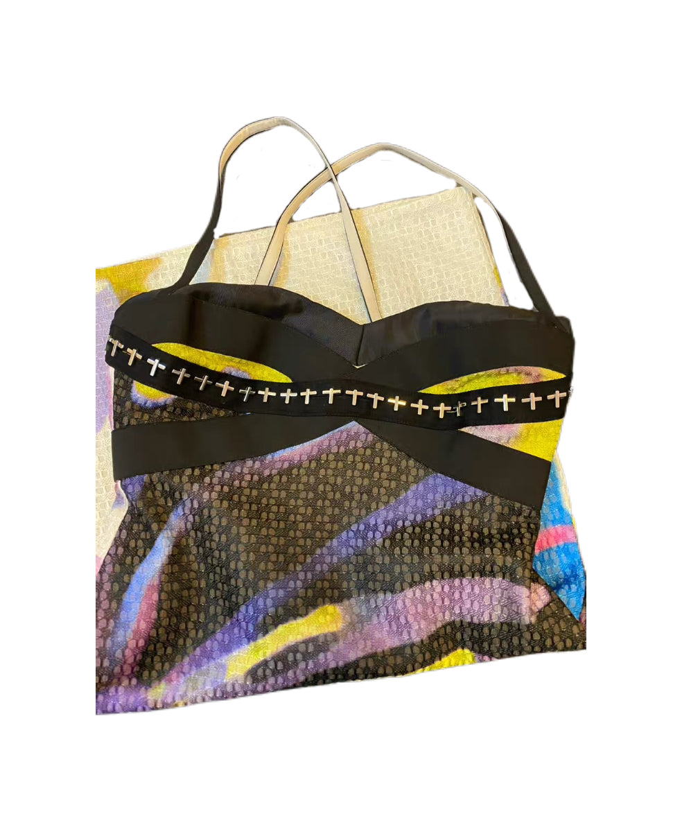 Versace Mainline Abstract Print Bustier Dress