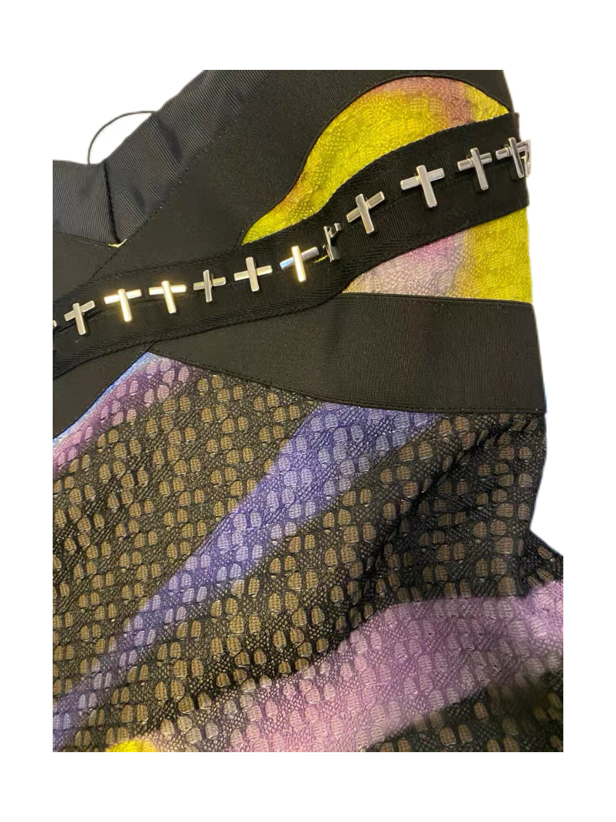 Versace Mainline Abstract Print Bustier Dress