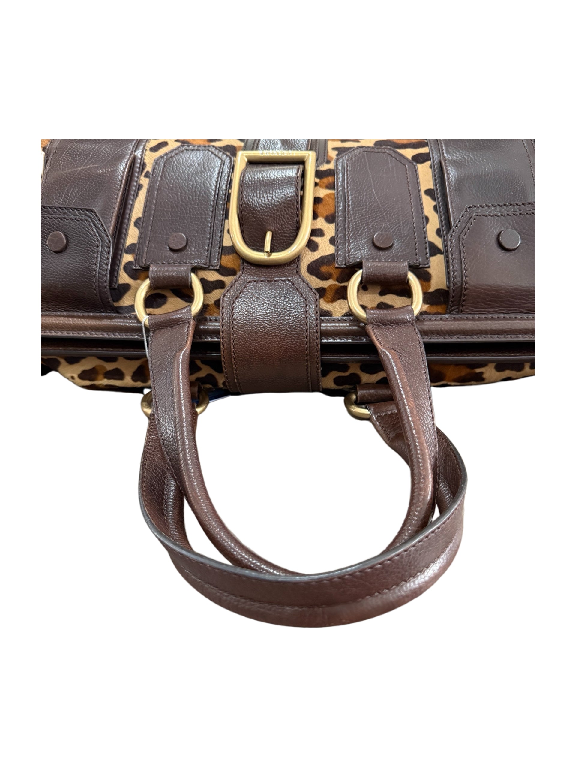 Celine Vintage Leopard Pony Hair Doctor Bag – Rare Large Boston Style Leather Handbag