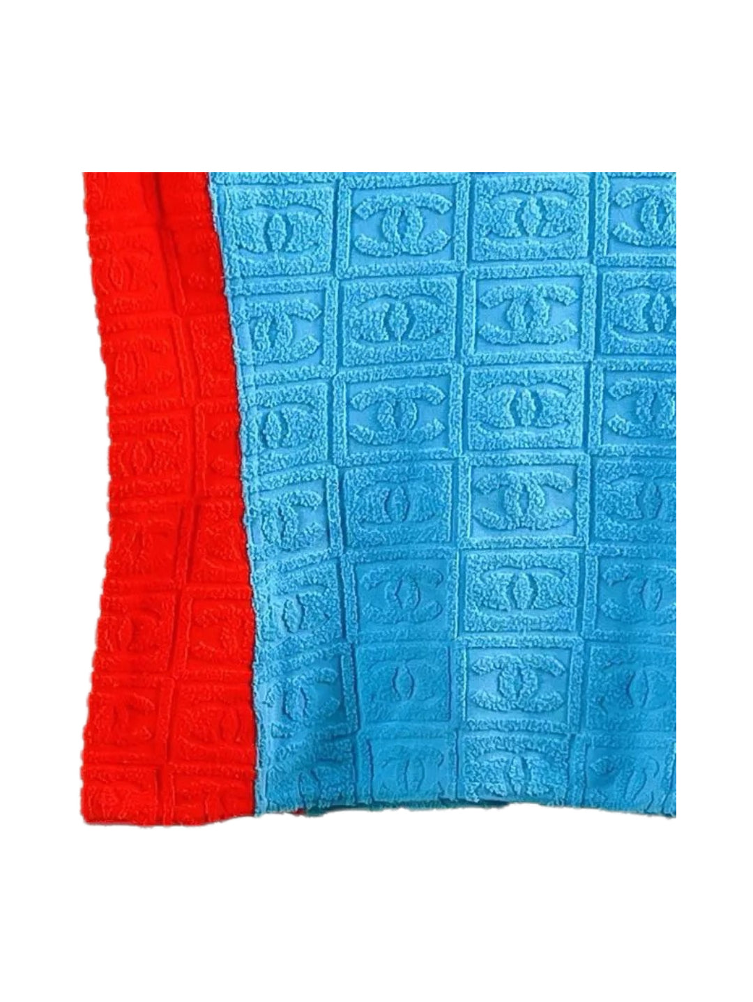 Chanel 2002 CC Logo Embossed Terry Tank Top – Y2K Sport Contrast Knit Sleeveless Vest