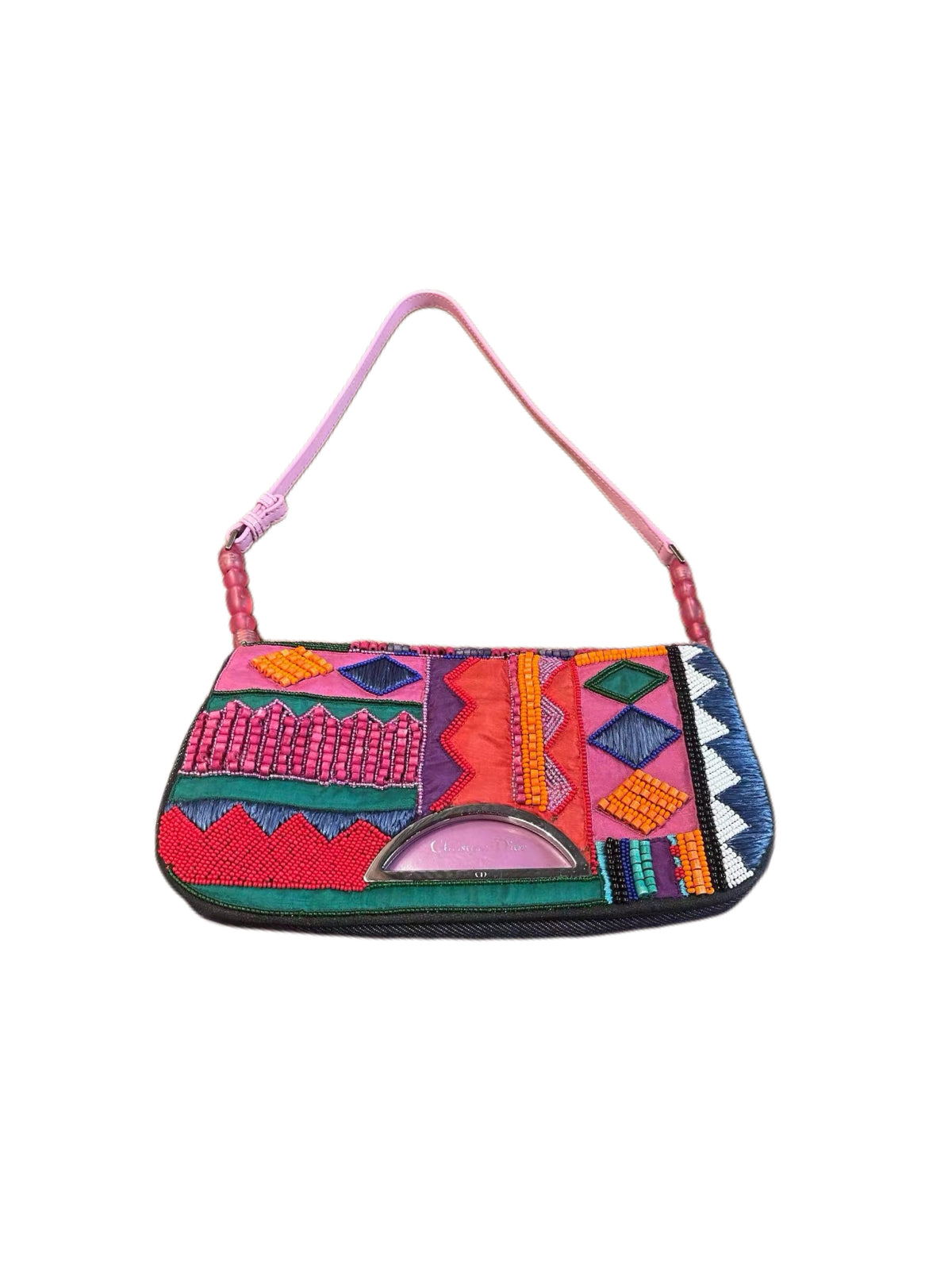 Christian Dior by John Galliano Beaded Embroidered Saddle Baguette Bag Limited 2000 Pieces Archive Collector Rare Shoulder Bag