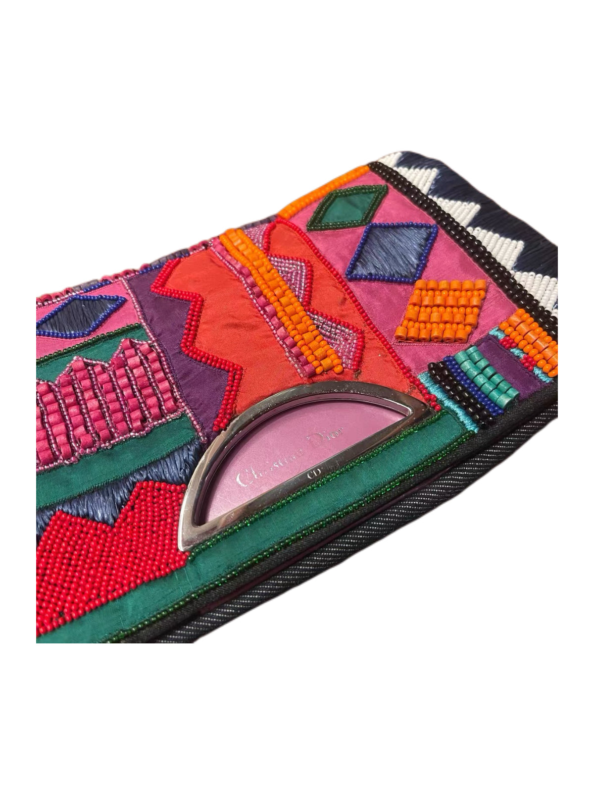 Christian Dior by John Galliano Beaded Embroidered Saddle Baguette Bag Limited 2000 Pieces Archive Collector Rare Shoulder Bag