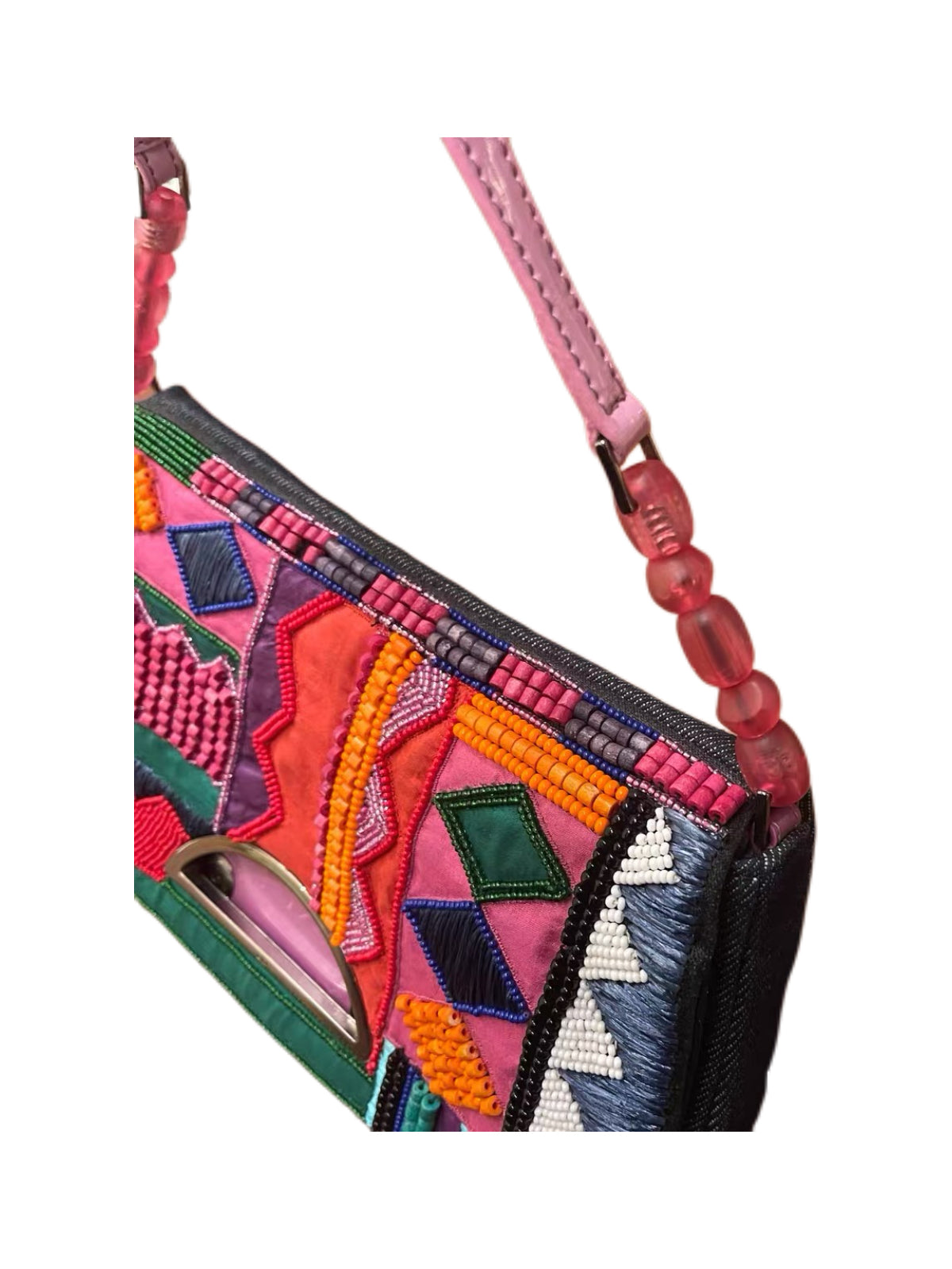 Christian Dior by John Galliano Beaded Embroidered Saddle Baguette Bag Limited 2000 Pieces Archive Collector Rare Shoulder Bag