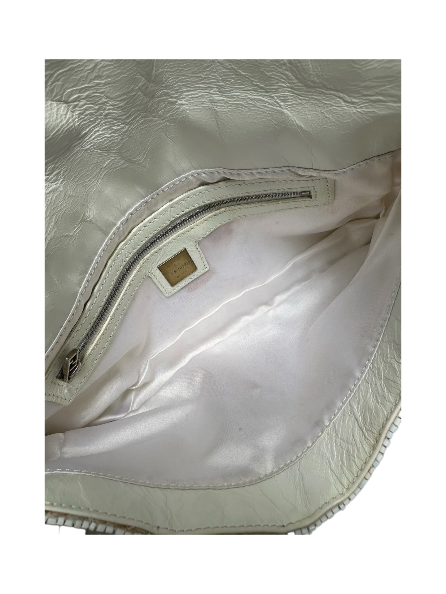 Fendi Vintage White Beaded Baguette Bag Rare Embellished Sequin Shoulder Bag Carrie Bradshaw Style