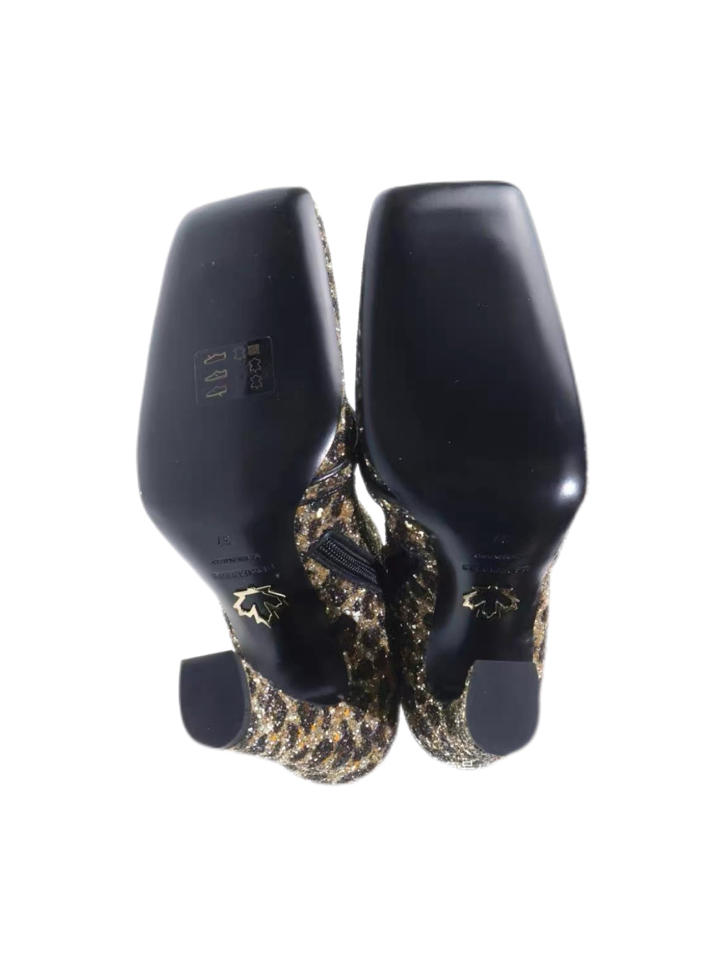 DSQUARED2 Crystal Leopard Print Ankle Boots Glitter Embellished Statement High Heel Archive Boots