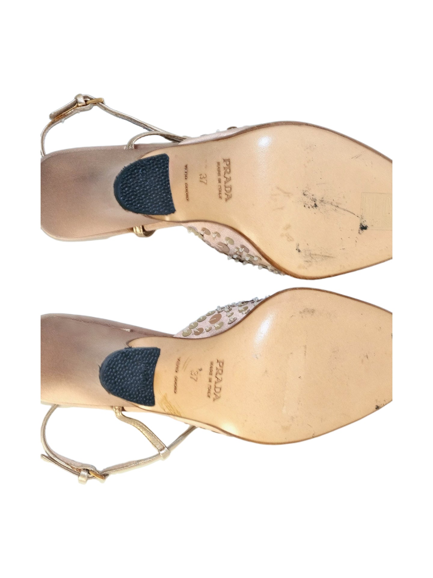 Prada Silk Sequin Beaded Bow Peep Toe Sandals Sculptural Heel Vintage Embellished Evening Heels