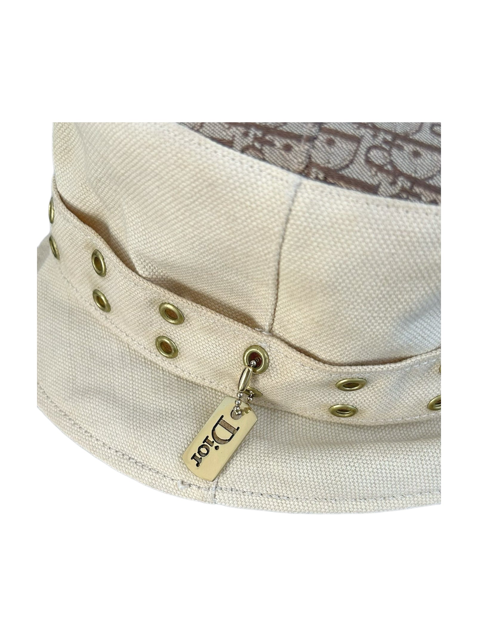 Christian Dior Galliano Oblique Bucket Hat Vintage Punk Canvas Fisherman Hat Rare Archive