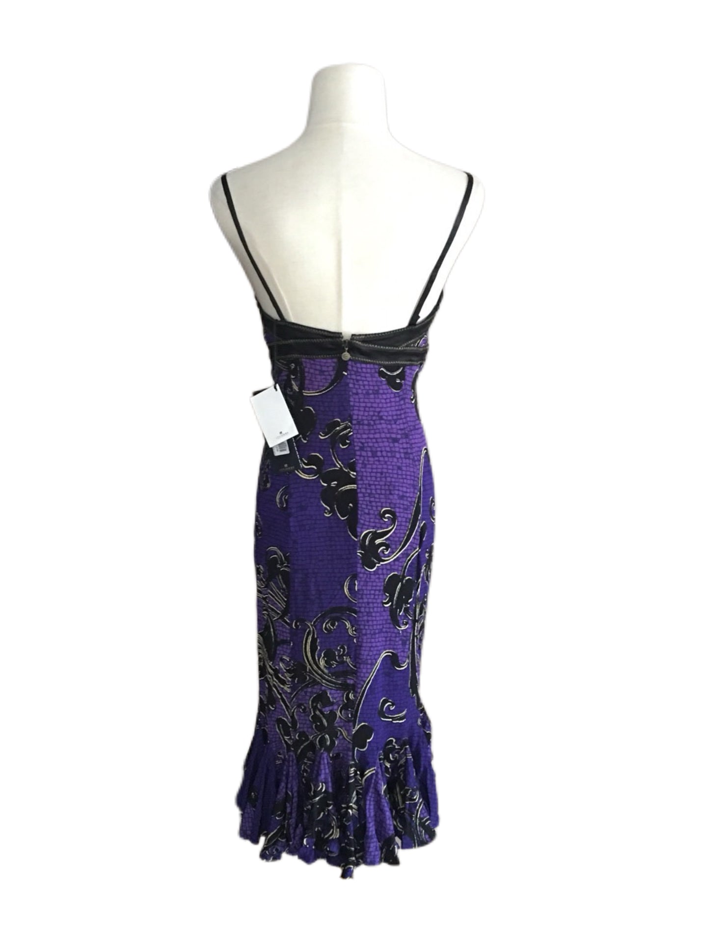 Just Cavalli Vintage Purple Printed Mermaid Dress Stretch Slip Dress Madonna Archive Rare