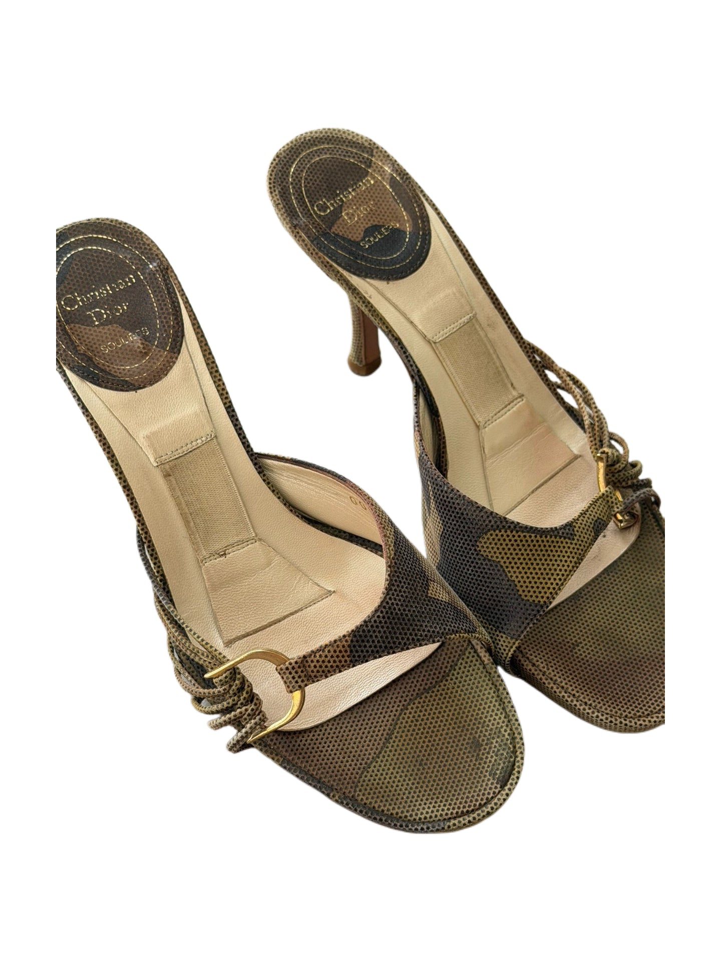 Christian Dior by John Galliano S/S 2001 Camouflage Mesh Mule Heels – Runway Archive Sandals