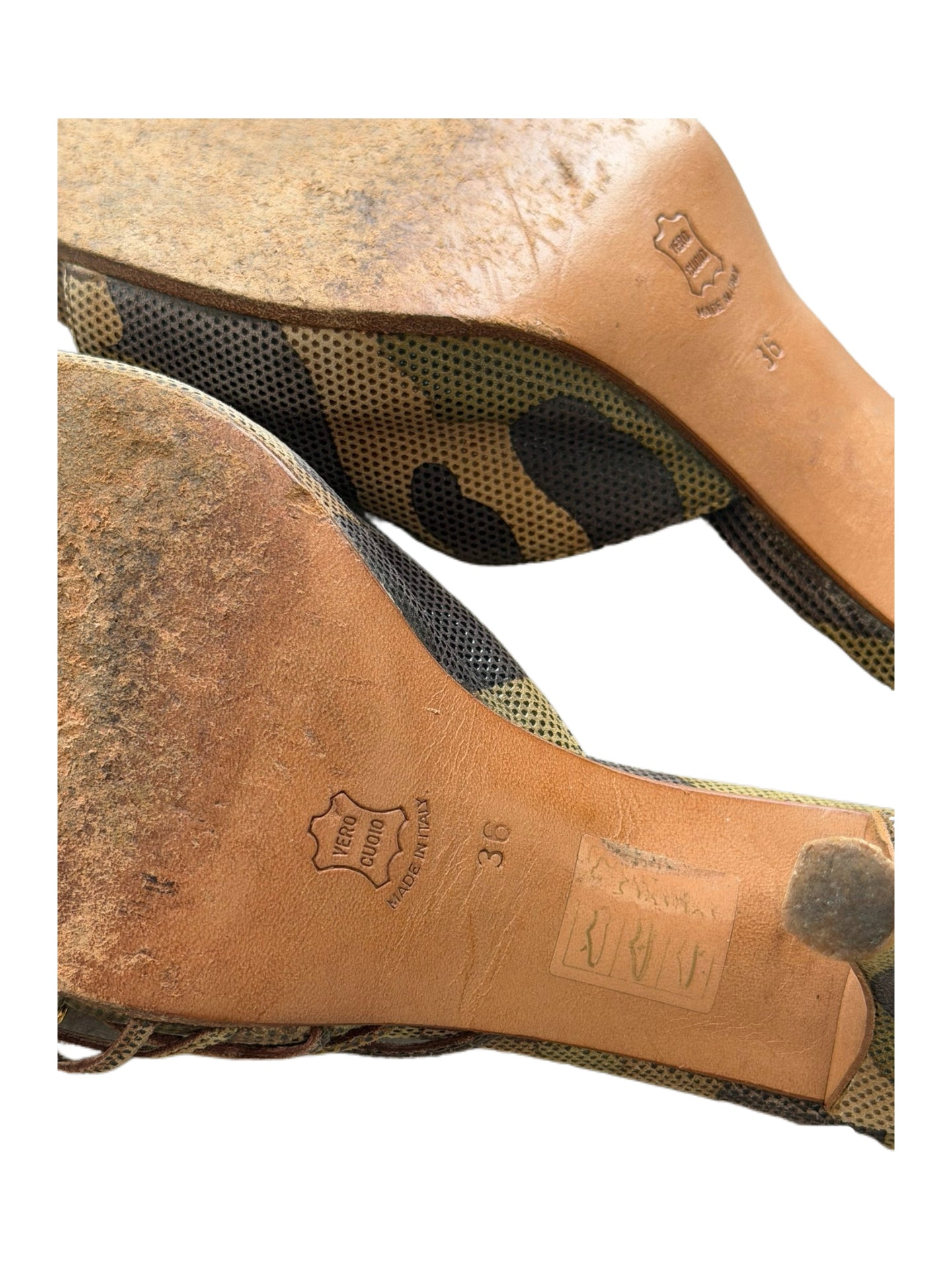 Christian Dior by John Galliano S/S 2001 Camouflage Mesh Mule Heels – Runway Archive Sandals