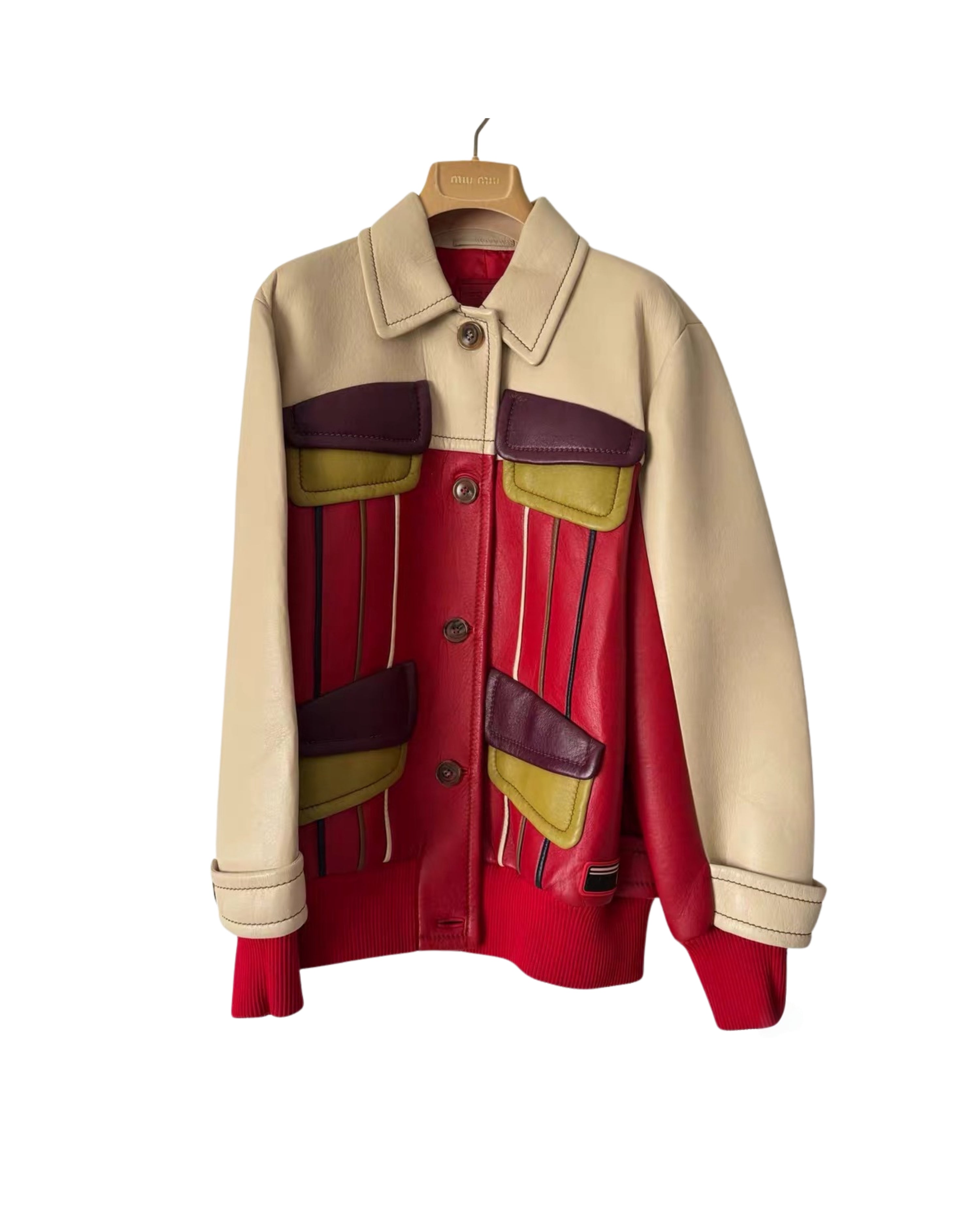 Prada S/S 2024 Runway Multi-Pocket Lambskin Leather Jacket — Size 44 (New with Tags)