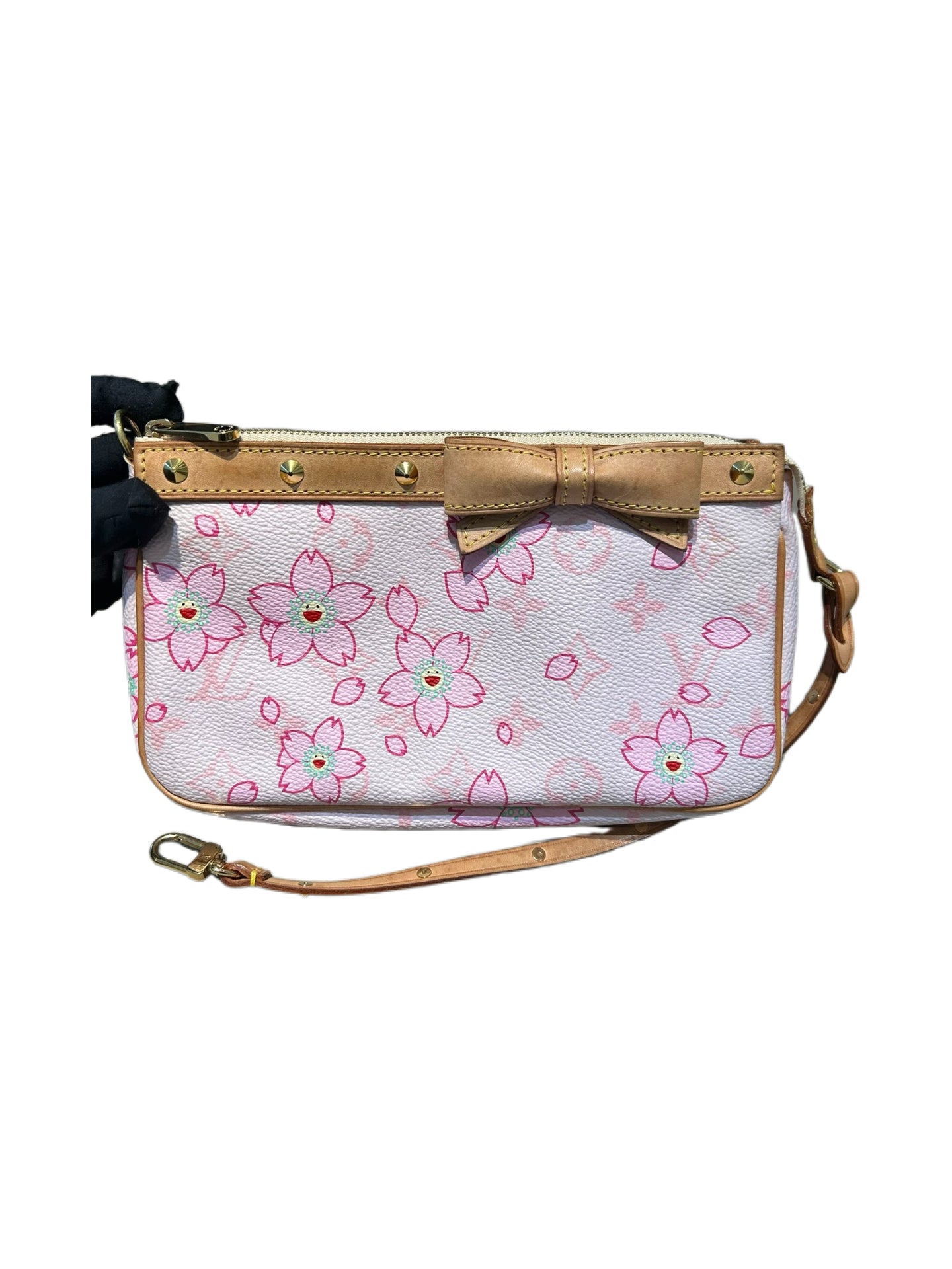 Louis Vuitton × Takashi Murakami Cherry Blossom Pochette Accessoires Monogram Canvas Shoulder Bag – Limited Edition Archive Piece