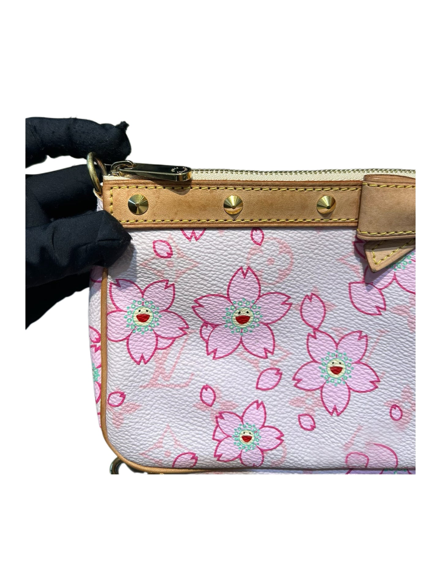Louis Vuitton × Takashi Murakami Cherry Blossom Pochette Accessoires Monogram Canvas Shoulder Bag – Limited Edition Archive Piece
