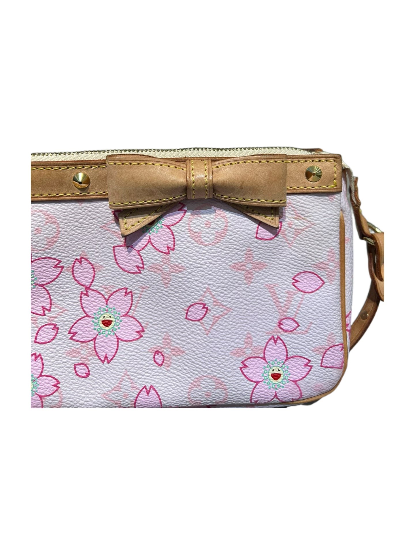 Louis Vuitton × Takashi Murakami Cherry Blossom Pochette Accessoires Monogram Canvas Shoulder Bag – Limited Edition Archive Piece