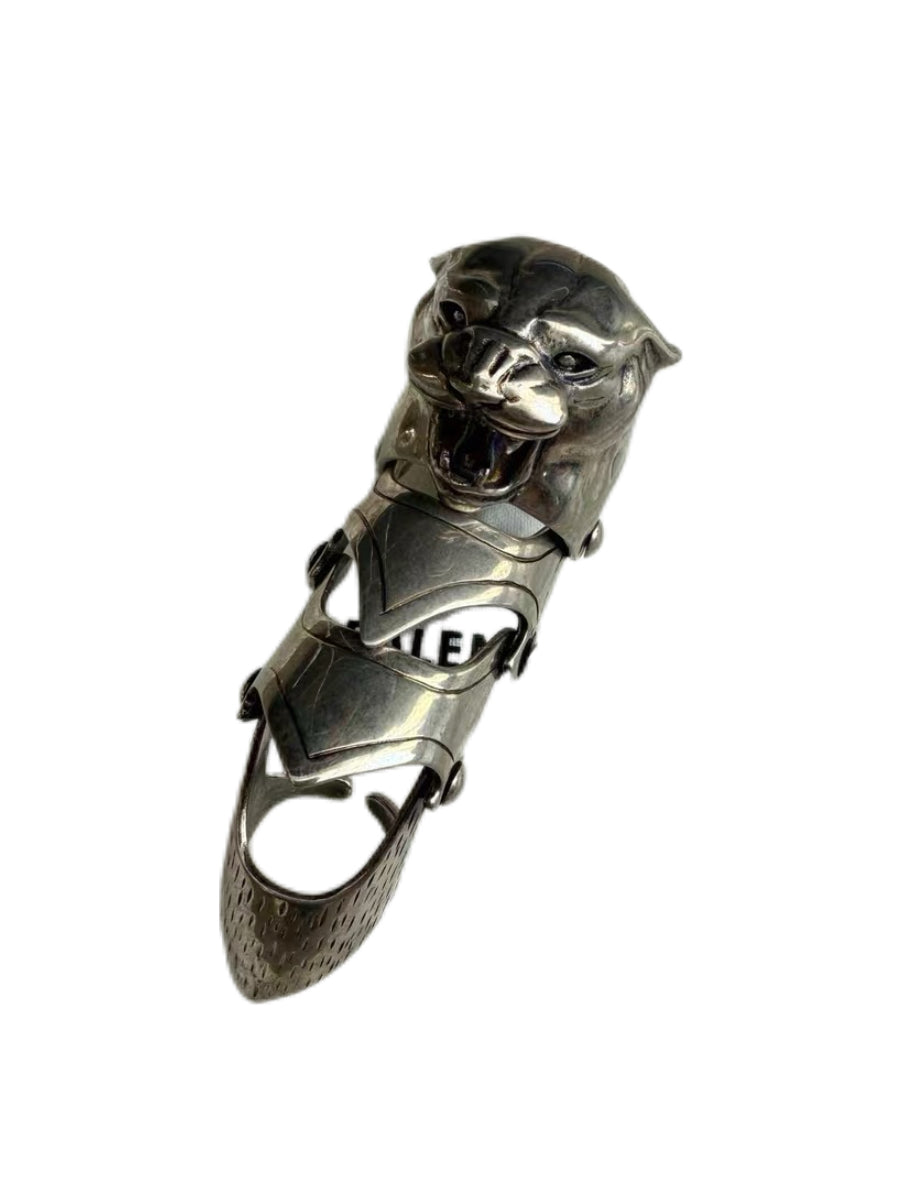Balenciaga Panther Head Armor Ring – Sculptural Knight Gauntlet Statement Piece Rare Collector Edition