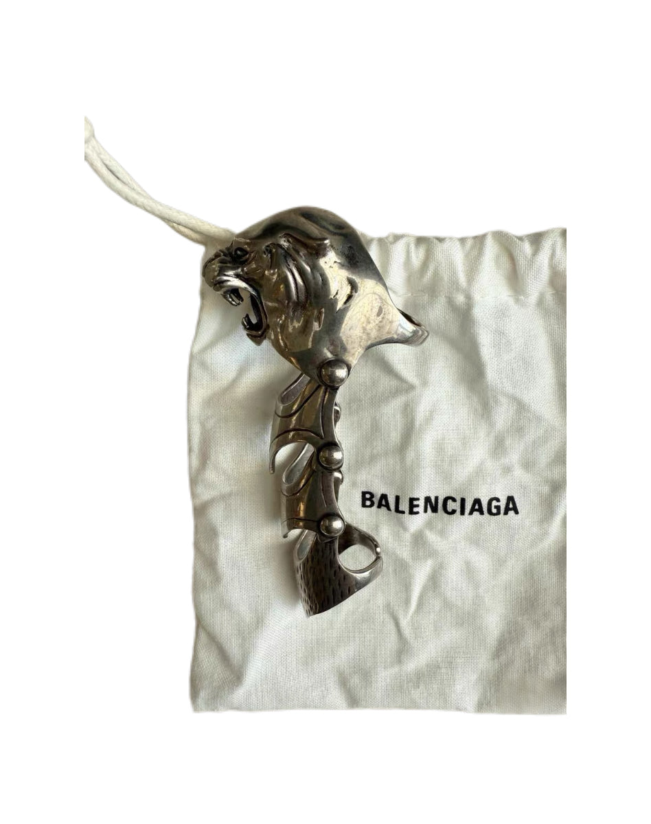 Balenciaga Panther Head Armor Ring – Sculptural Knight Gauntlet Statement Piece Rare Collector Edition