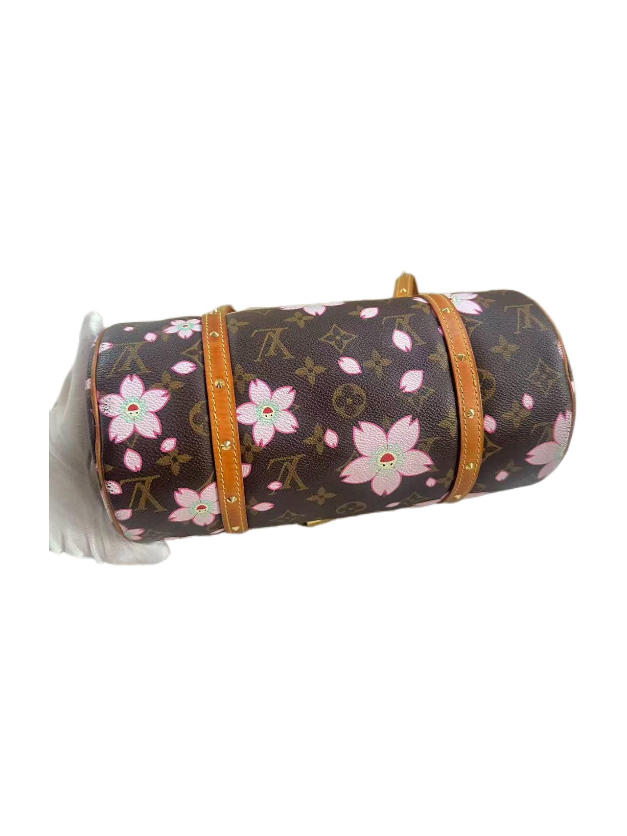 Louis Vuitton x Takashi Murakami Cherry Blossom Monogram Papillon Bow Lock Shoulder Bag Y2K Limited Edition Rare Vintage Piece