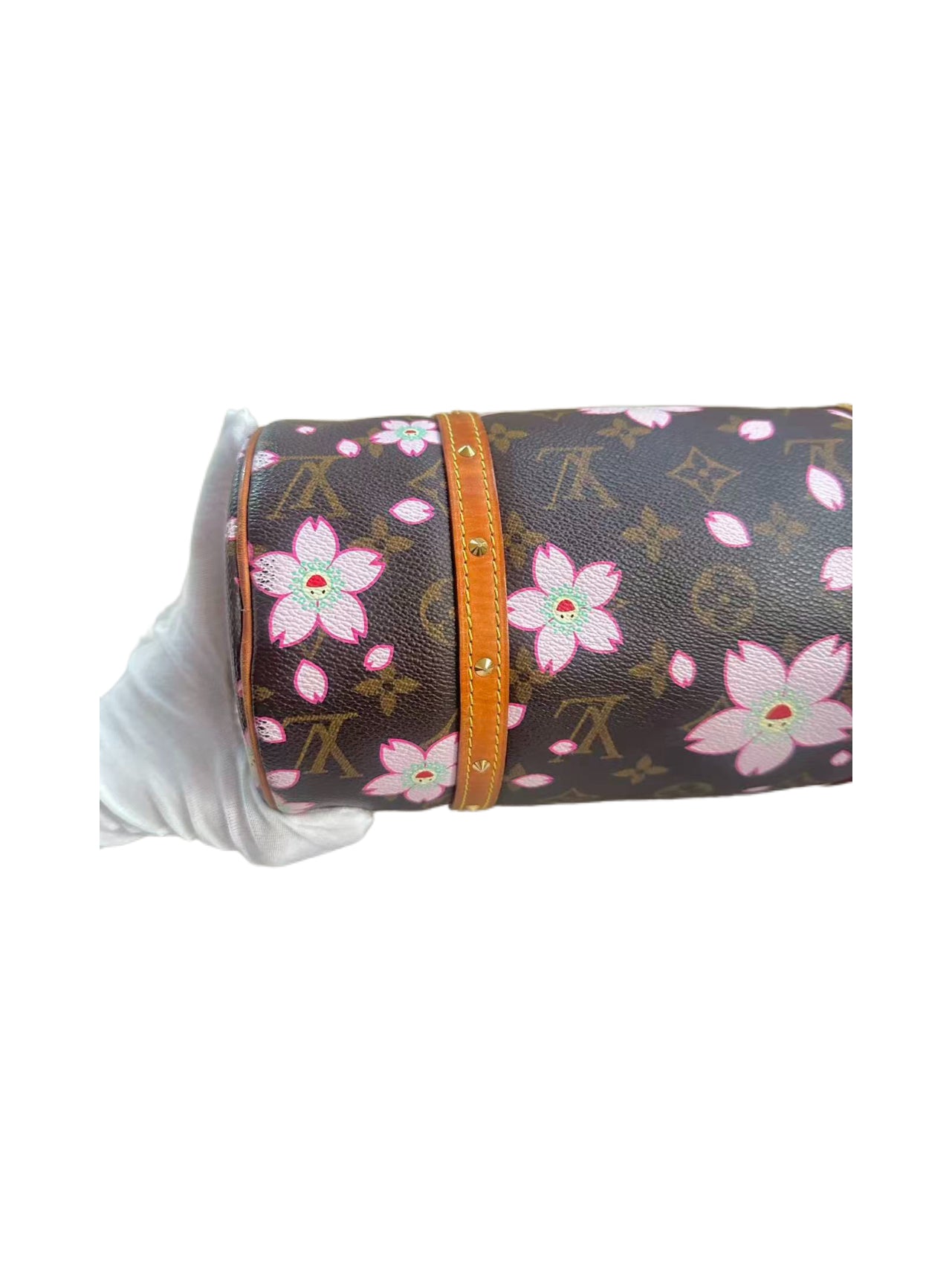 Louis Vuitton x Takashi Murakami Cherry Blossom Monogram Papillon Bow Lock Shoulder Bag Y2K Limited Edition Rare Vintage Piece